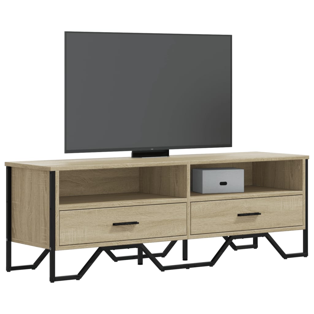 Tv-Meubel 122X34X41 Cm Bewerkt Hout Kleurig