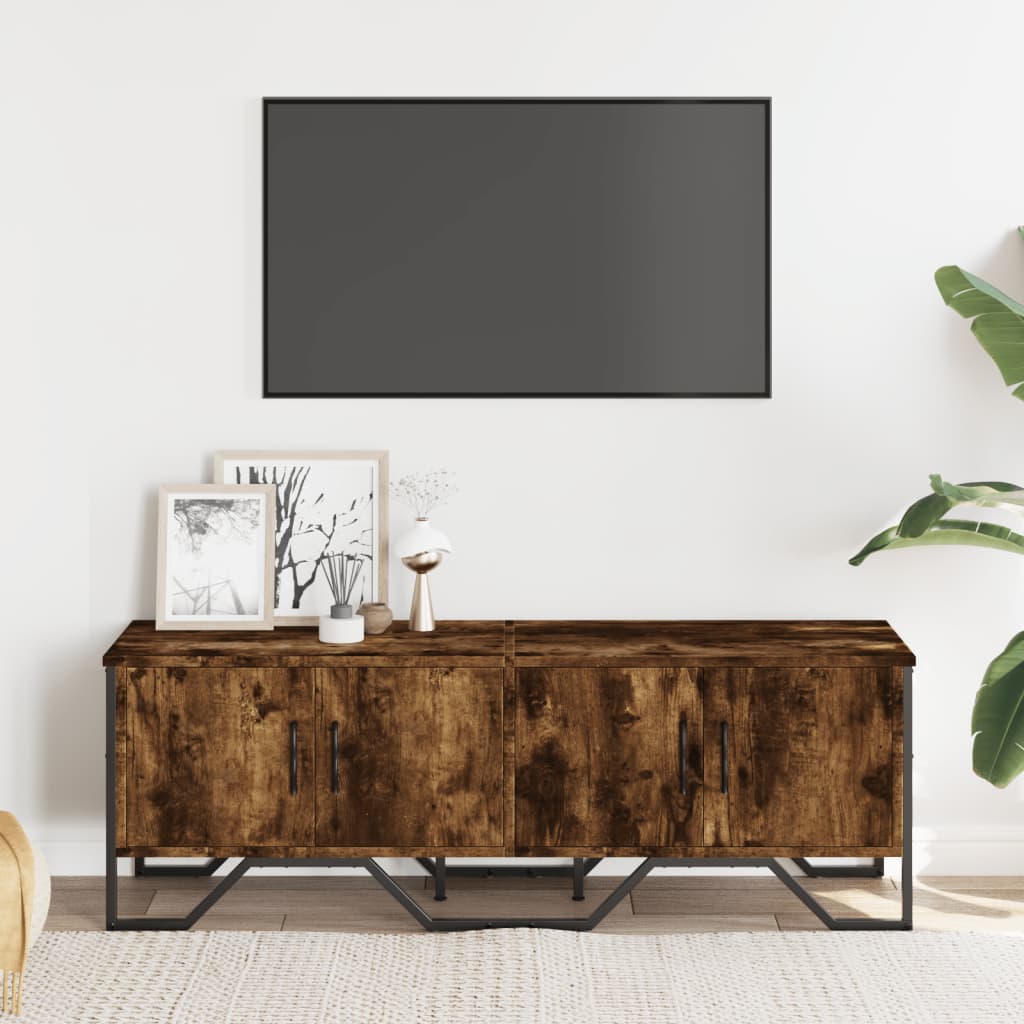 Tv-Meubel 122X34X41 Cm Bewerkt Hout Kleurig