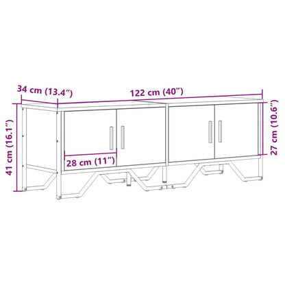 Tv-Meubel 122X34X41 Cm Bewerkt Hout Kleurig