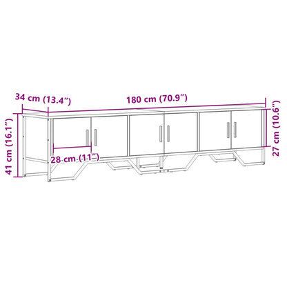 Tv-Meubel 180X34X41 Cm Bewerkt Hout