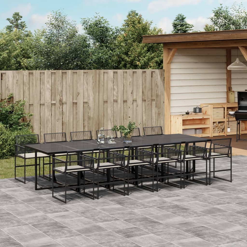 Tuinset Met Kussens Poly Rattan Zwart