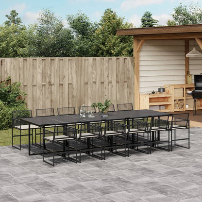 Tuinset Met Kussens Poly Rattan Zwart