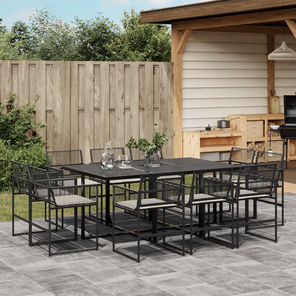 Tuinset Poly Rattan Zwart