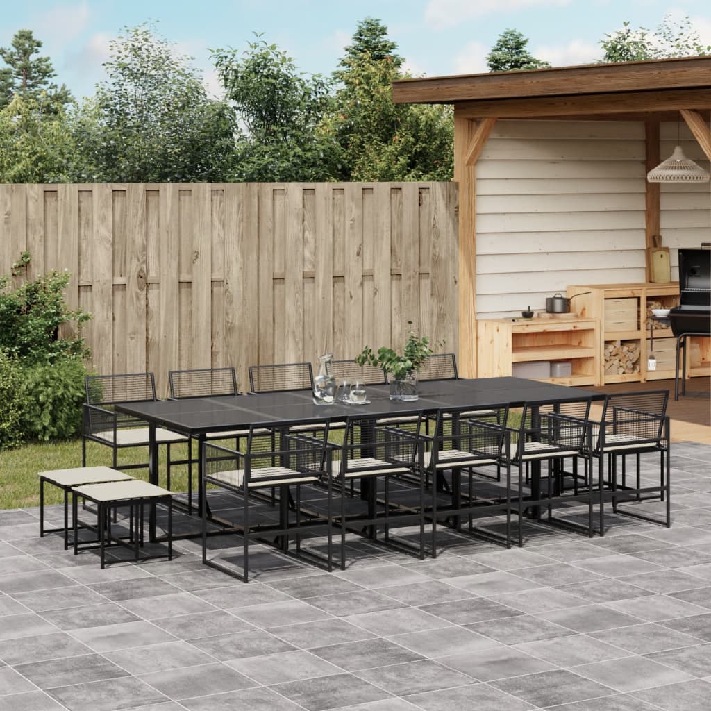 Tuinset Poly Rattan Zwart