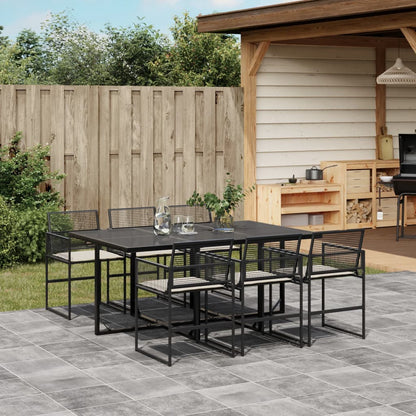 Tuinset Met Kussens Poly Rattan Zwart