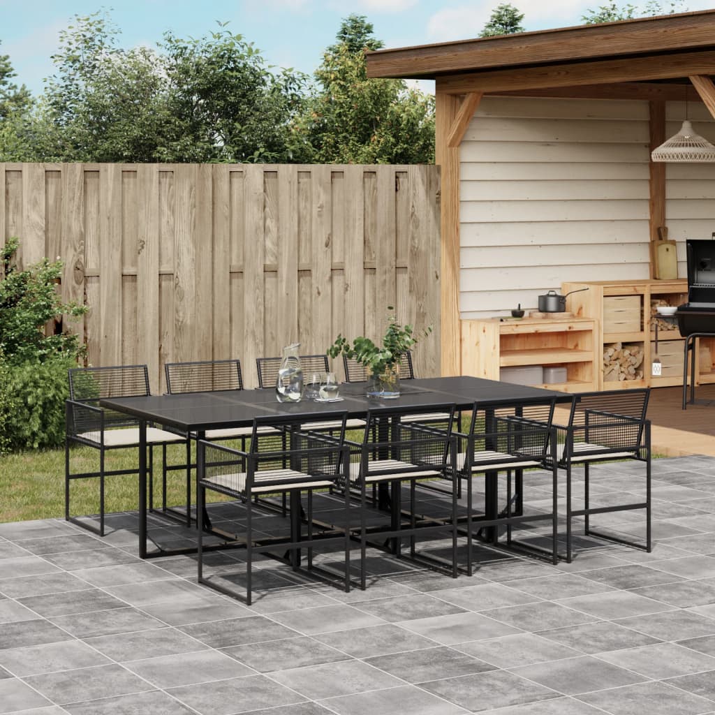 Tuinset Met Kussens Poly Rattan Zwart