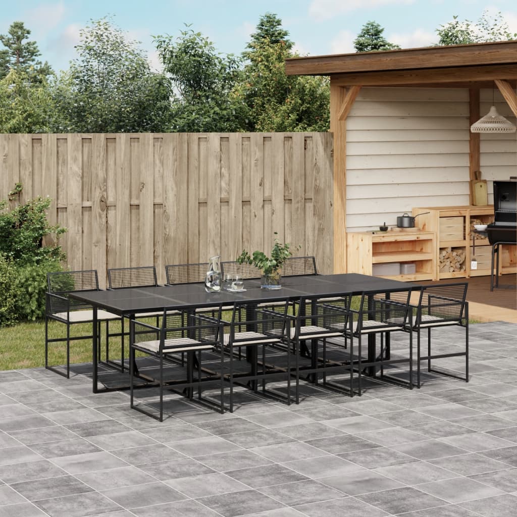 Tuinset Met Kussens Poly Rattan Zwart