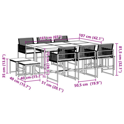 Tuinset Met Kussens Poly Rattan Zwart