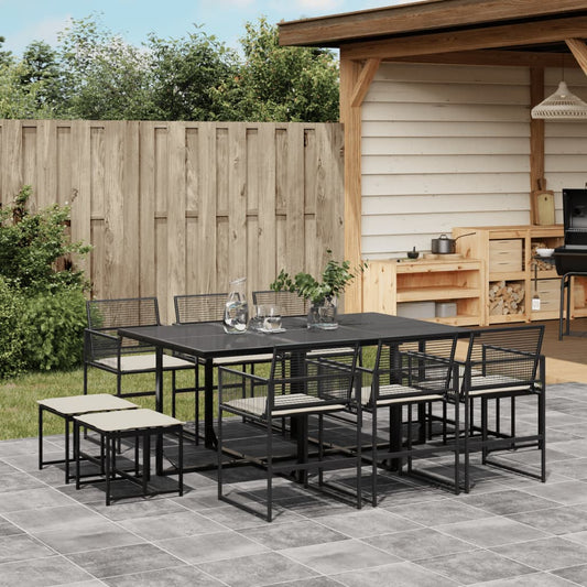 Tuinset Met Kussens Poly Rattan Zwart