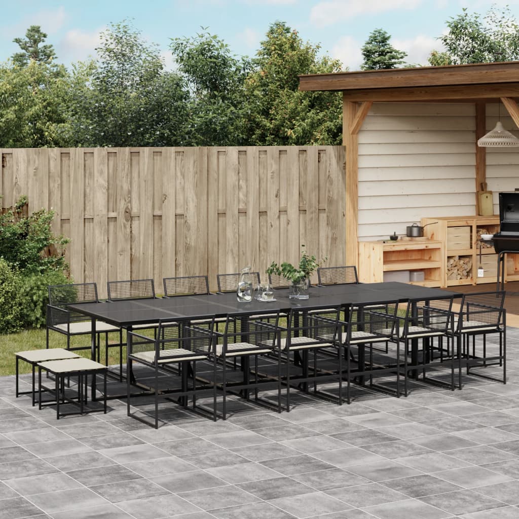 Tuinset Met Kussens Poly Rattan Zwart