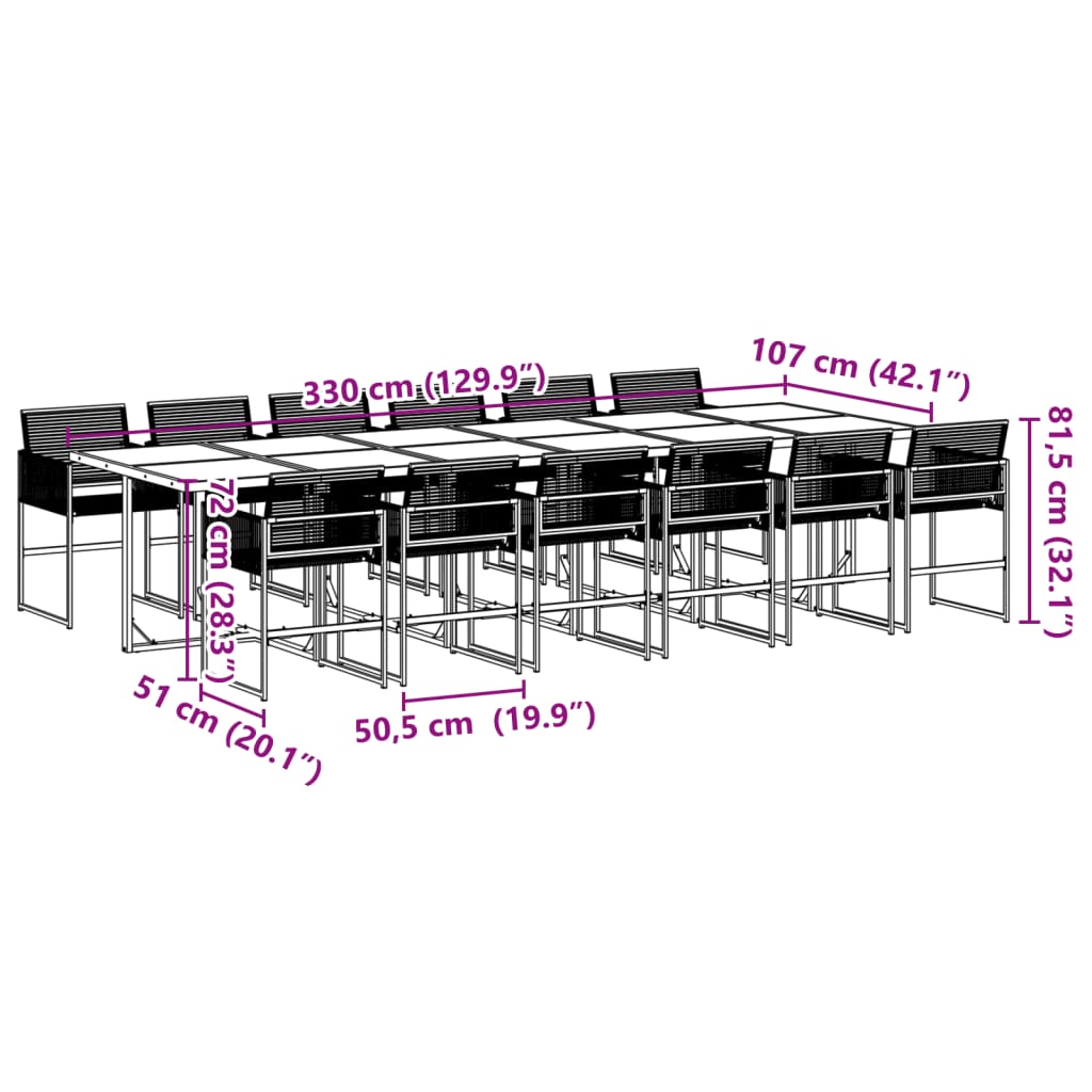 Tuinset Poly Rattan Zwart