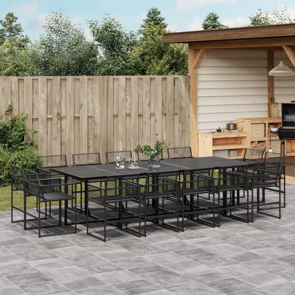 Tuinset Poly Rattan Zwart