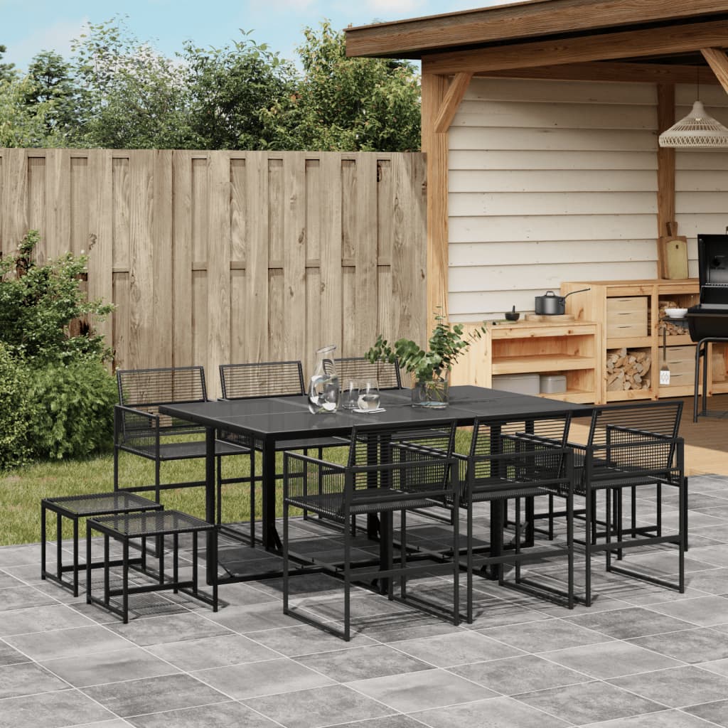 Tuinset Poly Rattan Zwart