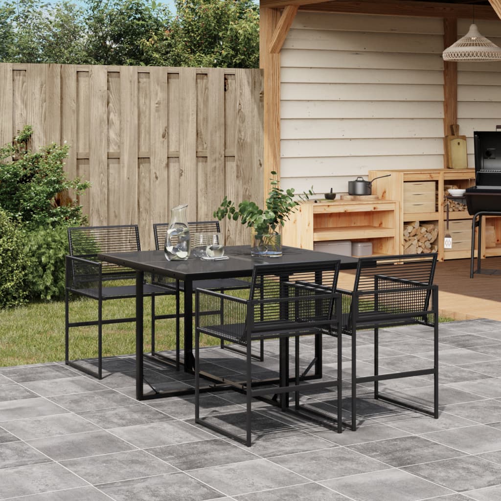 Tuinset Poly Rattan Zwart