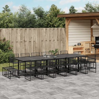 17-Delige Tuinset Poly Rattan Zwart