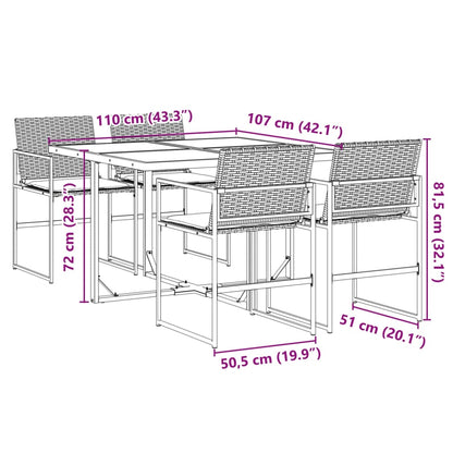 Tuinset Met Kussens Poly Rattan Zwart