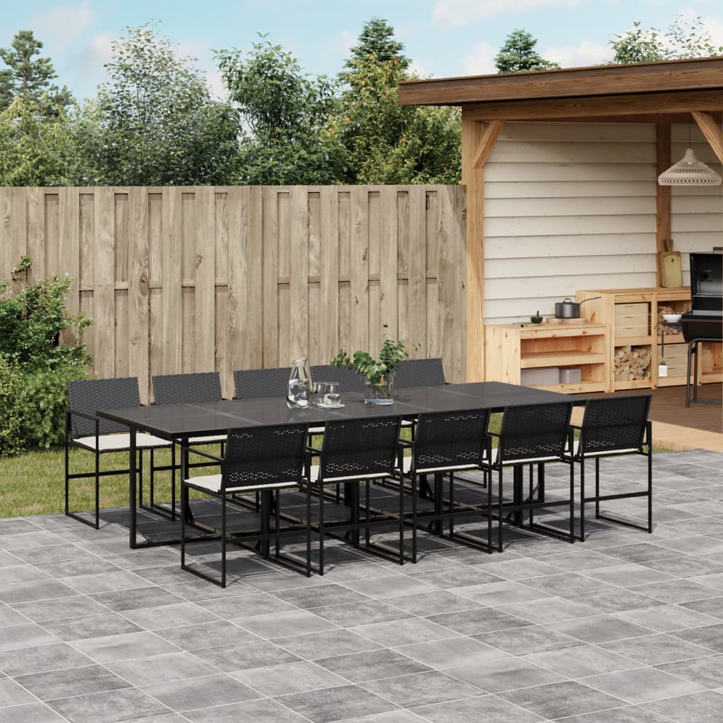 Tuinset Met Kussens Poly Rattan Zwart