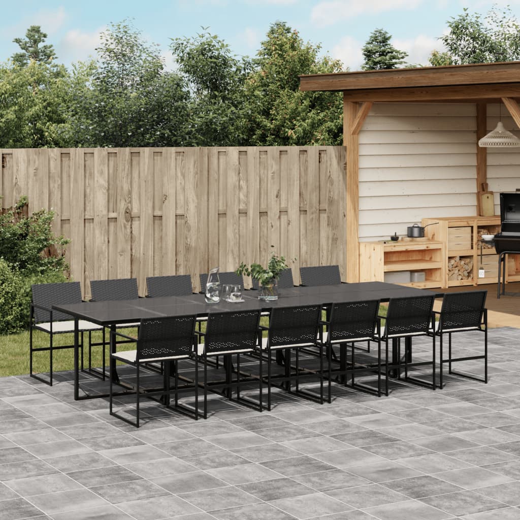 Tuinset Met Kussens Poly Rattan Zwart