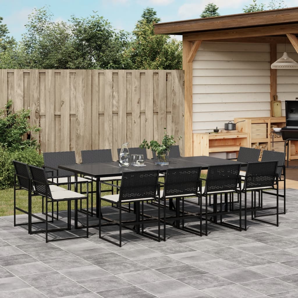 Tuinset Met Kussens Poly Rattan Zwart