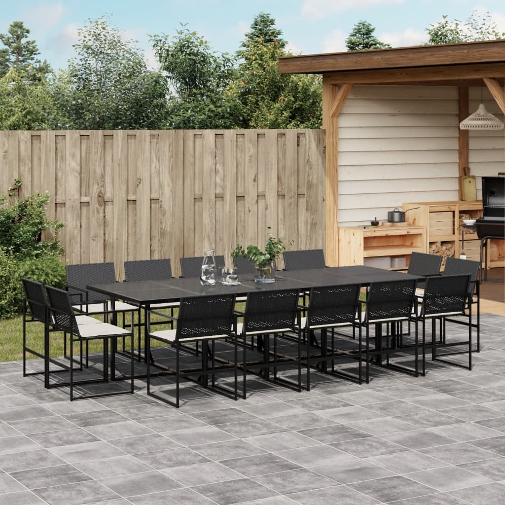 Tuinset Met Kussens Poly Rattan Zwart