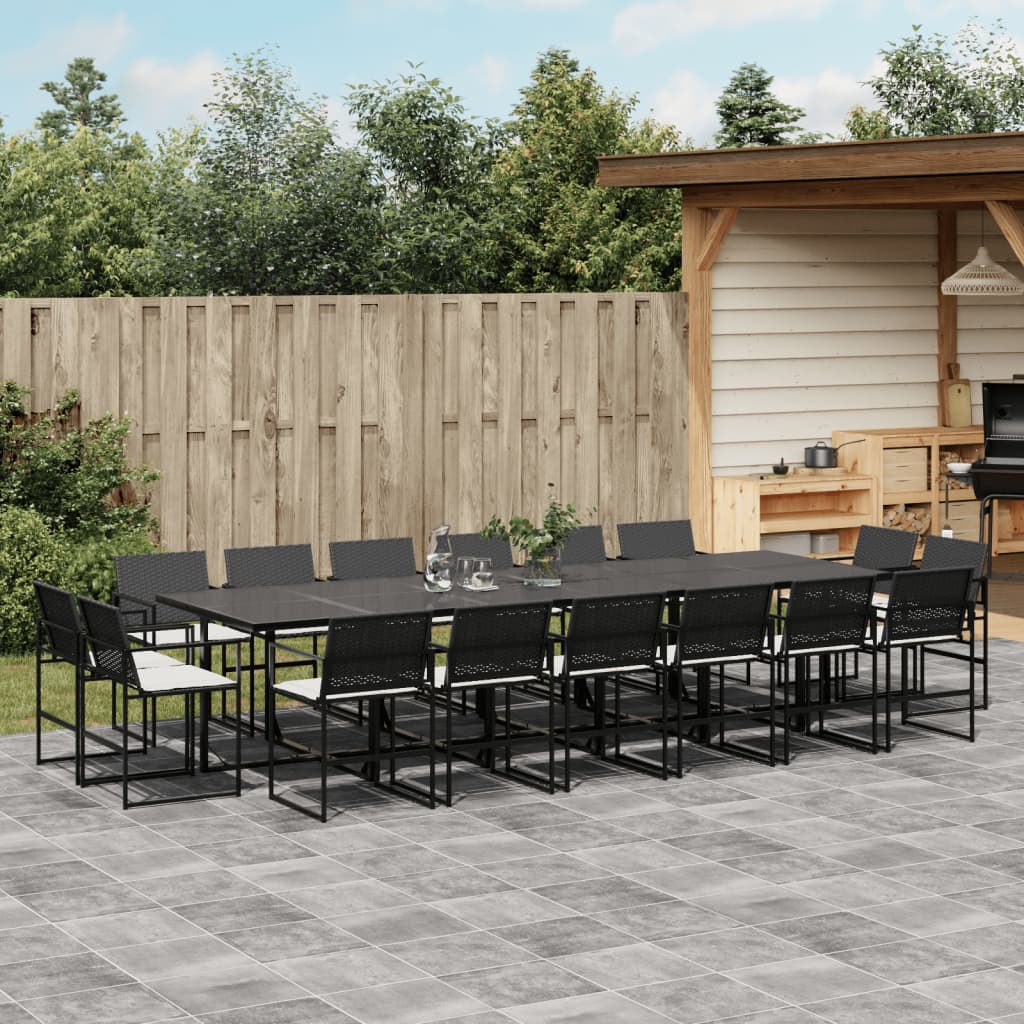 Tuinset Met Kussens Poly Rattan Zwart