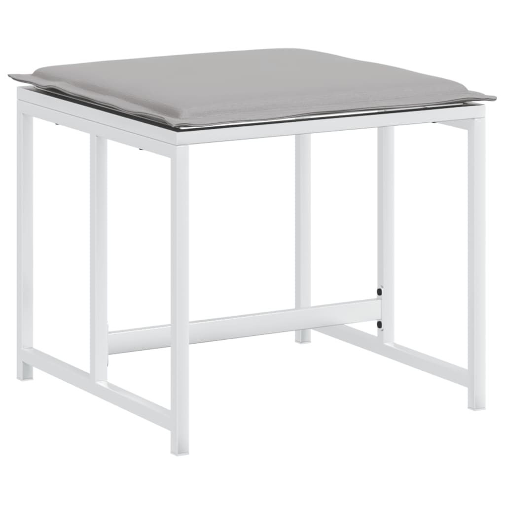 17-Delige Tuinset Met Kussens Textileen Wit