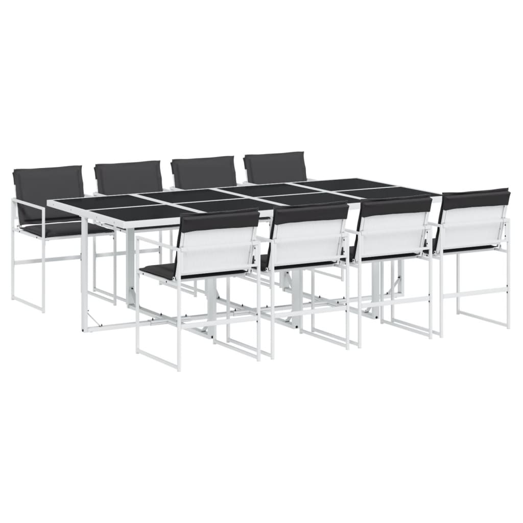 9-Delige Tuinset Met Kussens Textileen Wit