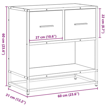 Nachtkastje 60X31X60 Cm Bewerkt Hout En Metaal