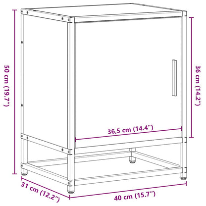 Nachtkastje 40X31X50 Cm Bewerkt Hout En Metaal