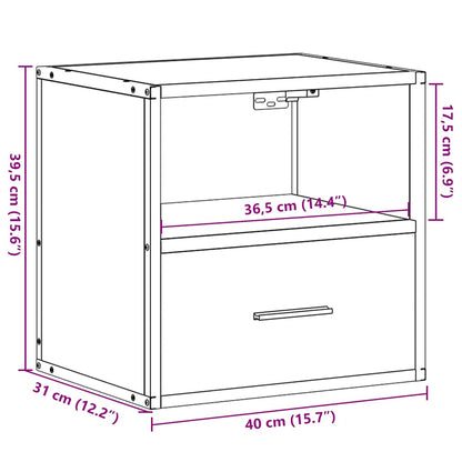 Nachtkastje Wandgemonteerd 40X31X39,5 Cm Kleurig