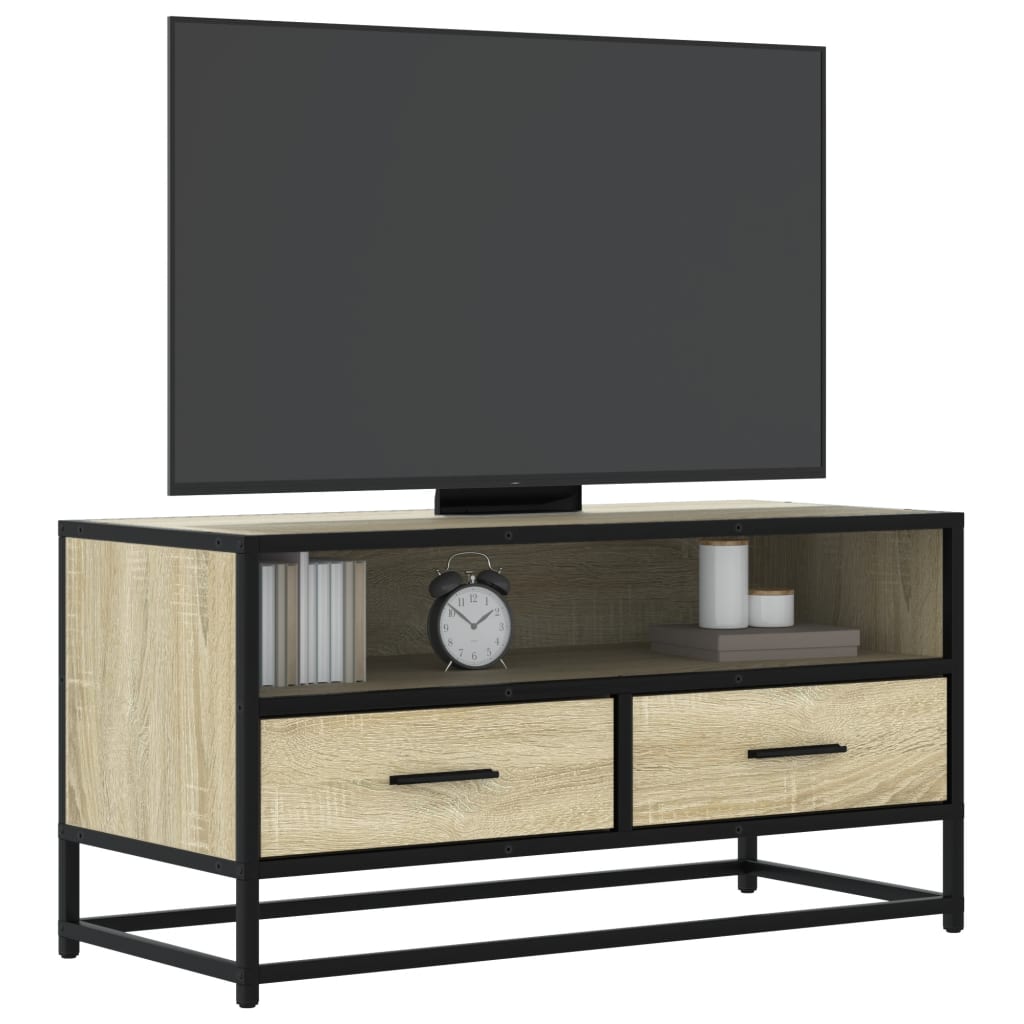 Tv-Meubel 100X34,5X40 Cm Bewerkt Hout Metaal