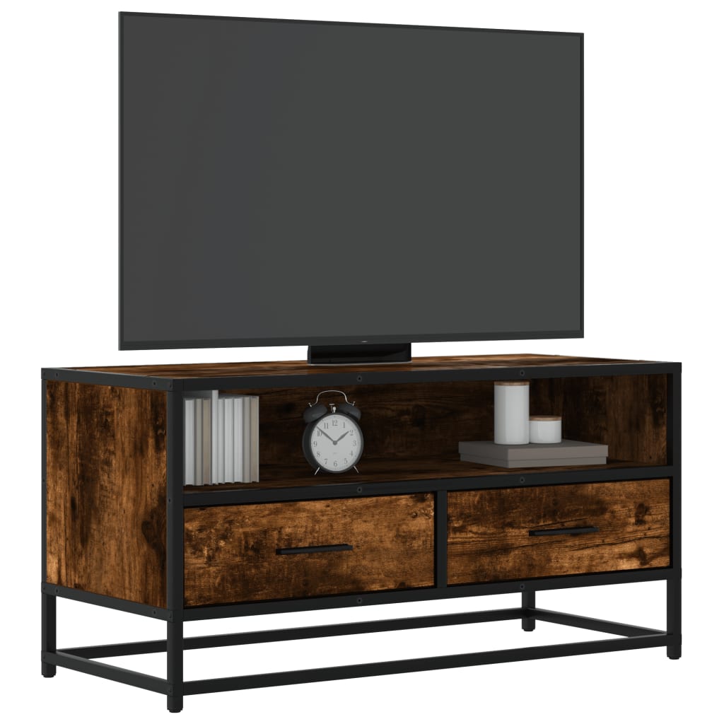 Tv-Meubel 100X34,5X40 Cm Bewerkt Hout Metaal