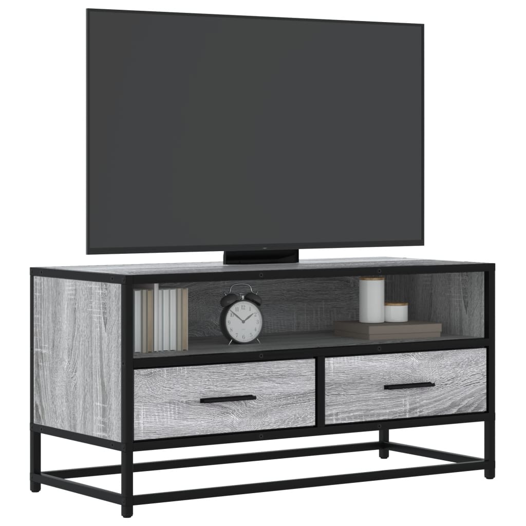 Tv-Meubel 100X34,5X40 Cm Bewerkt Hout Metaal