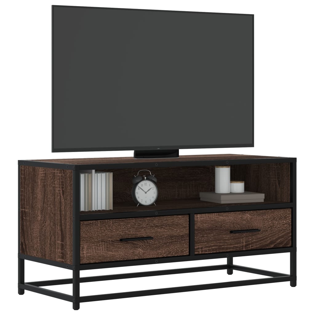 Tv-Meubel 100X34,5X40 Cm Bewerkt Hout Metaal