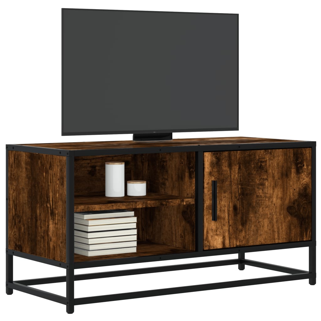 Tv-Meubel 80X34,5X40 Cm Bewerkt Hout En Metaal