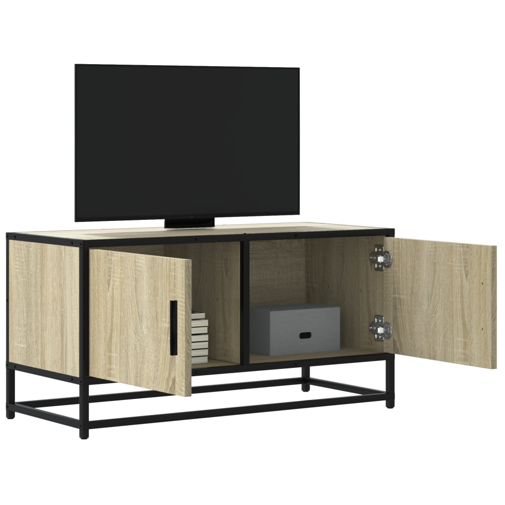 Tv-Meubel 80X34,5X40 Cm Bewerkt Hout Metaal