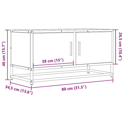 Tv-Meubel 80X34,5X40 Cm Bewerkt Hout Metaal