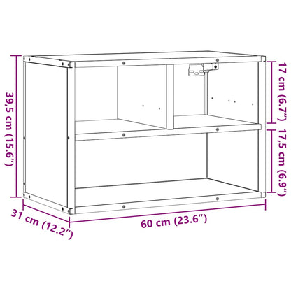 Tv-Meubel 60X31X39,5Cm Bewerkt Hout Metaal Kleurig