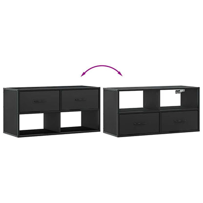 Tv-Meubel 80X31X39,5 Cm Bewerkt Hout En Metaal