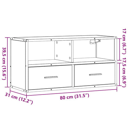 Tv-Meubel 80X31X39,5 Cm Bewerkt Hout En Metaal