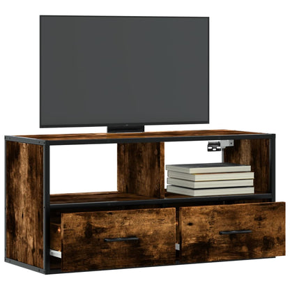 Tv-Meubel 80X31X39,5 Cm Bewerkt Hout En Metaal