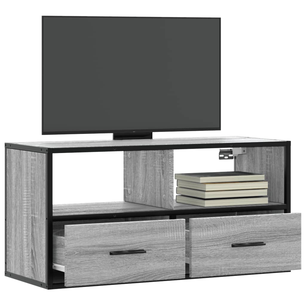 Tv-Meubel 80X31X39,5 Cm Bewerkt Hout En Metaal