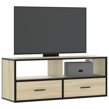 Tv-Meubel 80X31X39,5 Cm Bewerkt Hout En Metaal