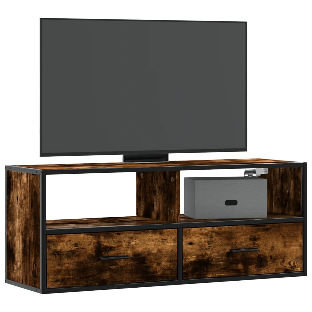 Tv-Meubel 80X31X39,5 Cm Bewerkt Hout En Metaal