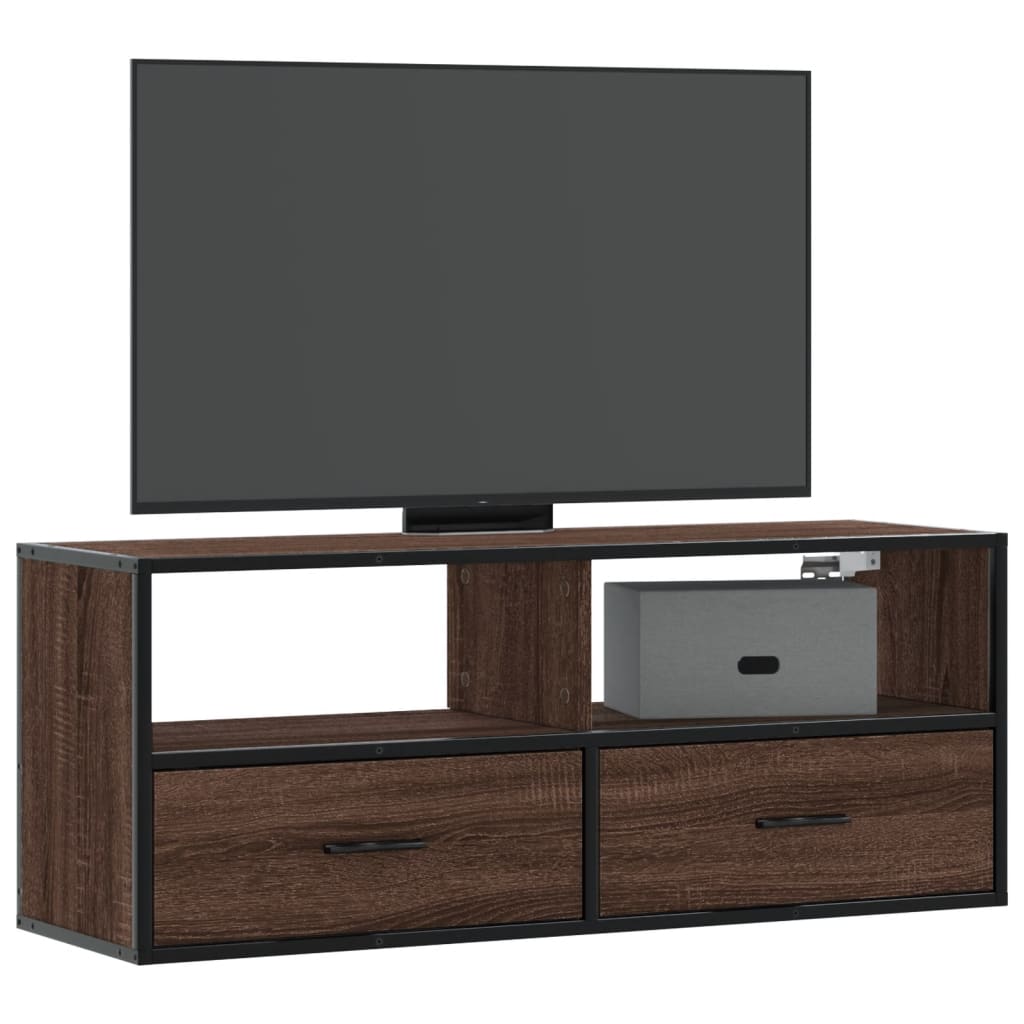 Tv-Meubel 80X31X39,5 Cm Bewerkt Hout En Metaal