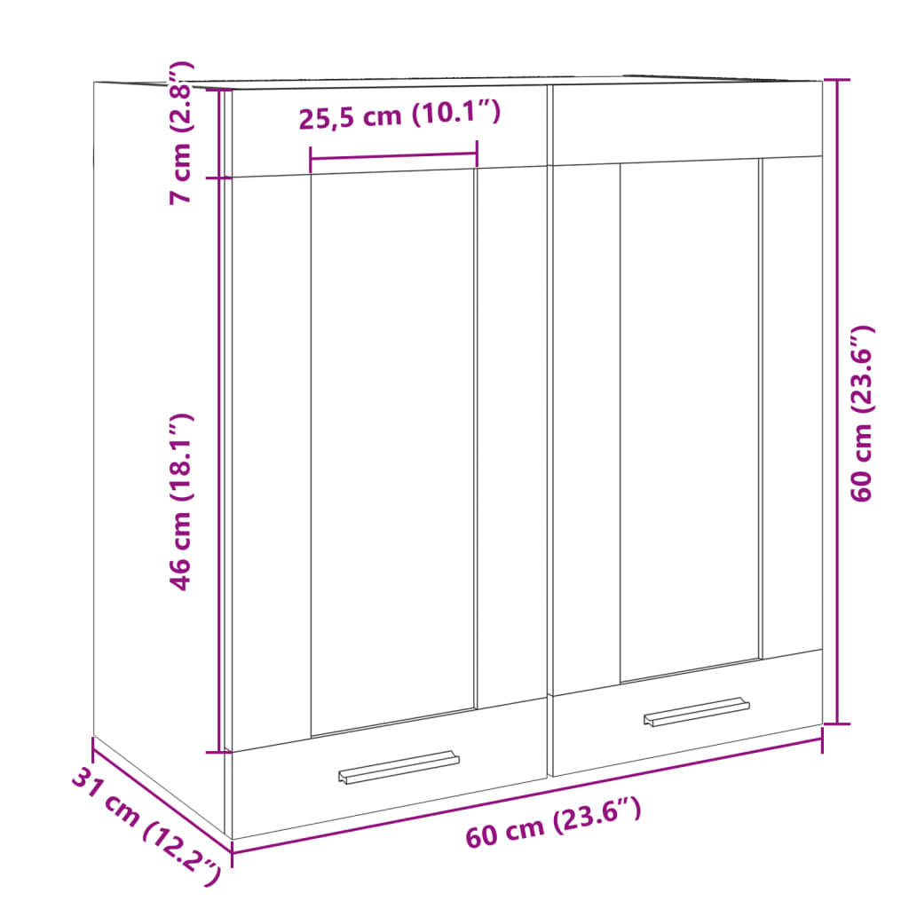 Hangkast 60X31X60 Cm Spaanplaat Sonoma Eikenkleurig