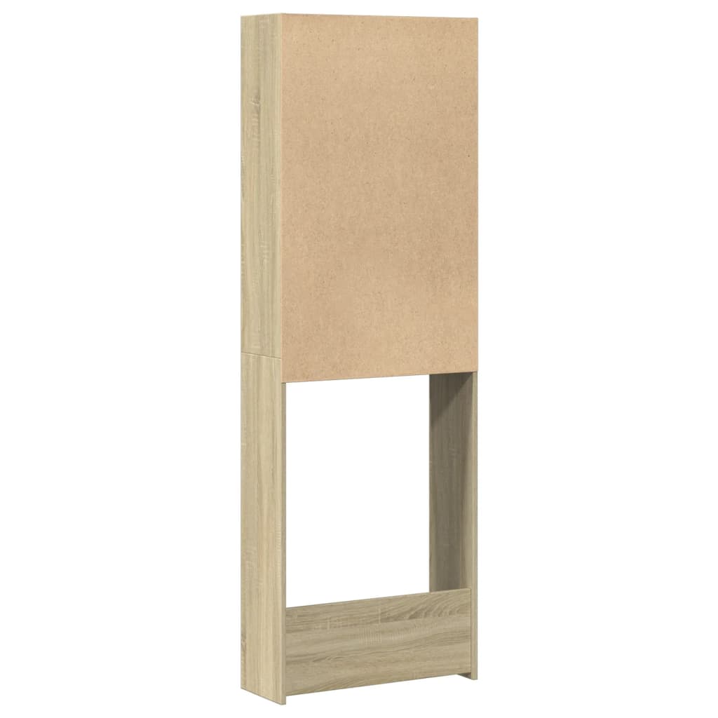 Wasmachinekast 64X24X190 Cm Bewerkt Hout En Kleurig