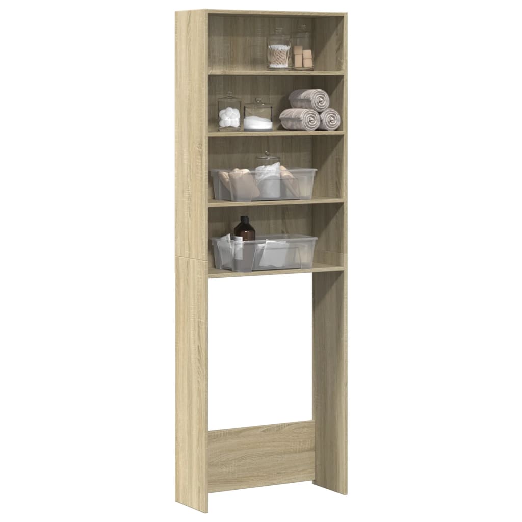 Wasmachinekast 64X24X190 Cm Bewerkt Hout En Kleurig