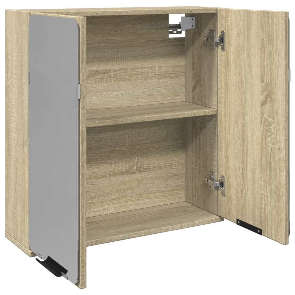 Badkamerspiegelkast 64,5X20X66,5 Cm Bewerkt Hout Sonoma Eiken