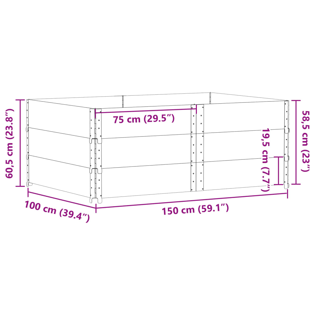 Plantenbak 150X100 Cm Massief Grenenhout